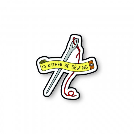 Insigne/Brose - Insigna personalizata cu brosa I'd rather be sewing