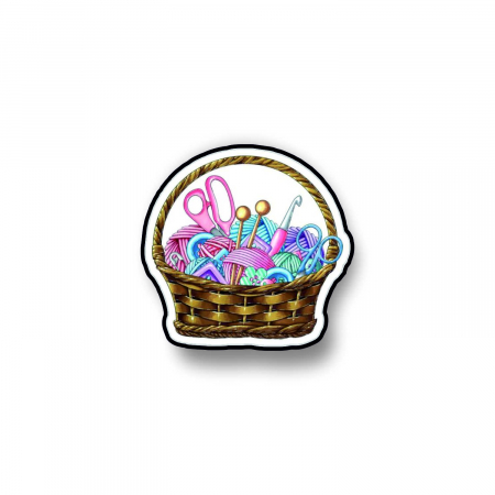 Insigne/Brose - Insigna personalizata cu brosa Knitting basket