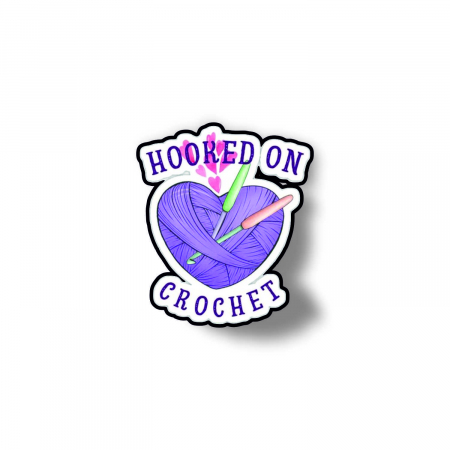 Insigne/Brose - Insigna personalizata cu brosa Hooked on crochet