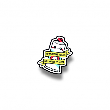 Insigne/Brose - Insigna personalizata cu brosa Brush the teeth you want to keep