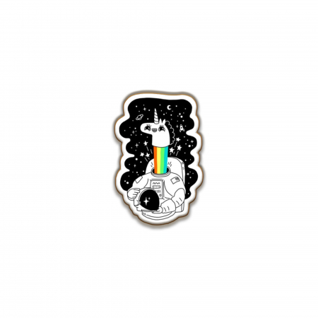 Insigne/Brose - Insigna personalizata cu brosa Unicorn astronaut