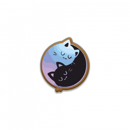 Insigne/Brose - Insigna personalizata cu brosa Cat Yin Yang