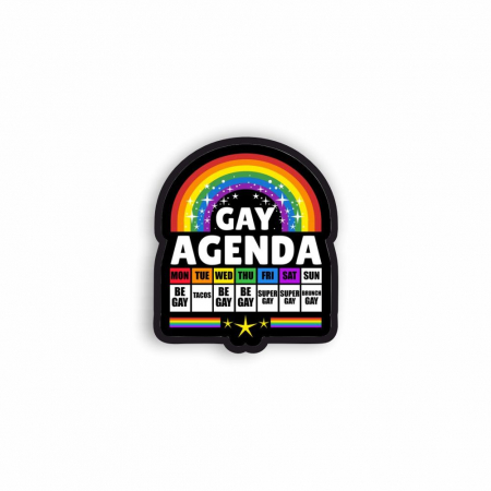 Insigne/Brose - Insigna personalizata cu brosa Gay agenda