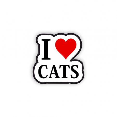Insigne/Brose - Insigna personalizata cu brosa I love cats