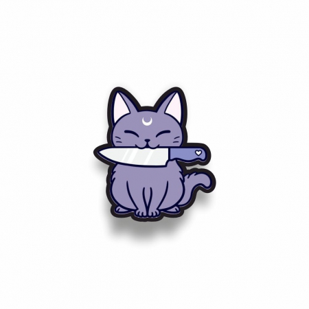 Insigna personalizata cu brosa Cat with knife