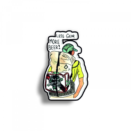 Insigne/Brose - Insigna personalizata cu brosa Less gear more beer