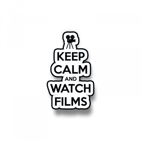 Insigne/Brose - Insigna personalizata cu brosa Keep calm and watch movies