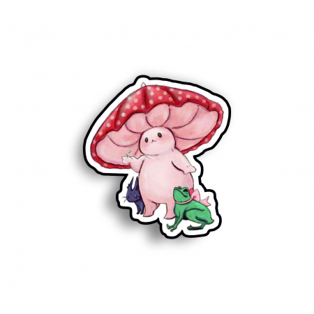 Insigne/Brose - Insigna personalizata cu brosa Mushroom with frogs