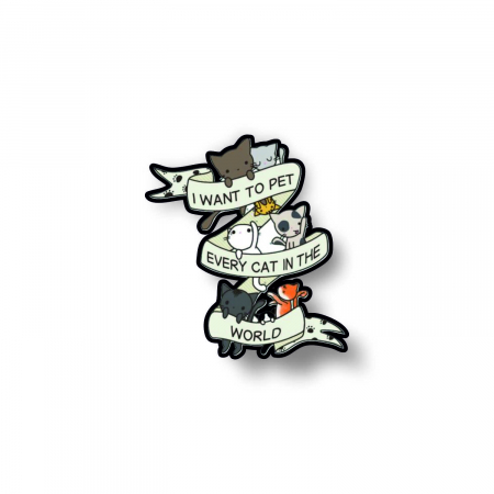 Insigne/Brose - Insigna personalizata cu brosa I want to pet all the cats