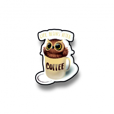 Insigne/Brose - Insigna personalizata cu brosa Owl coffee