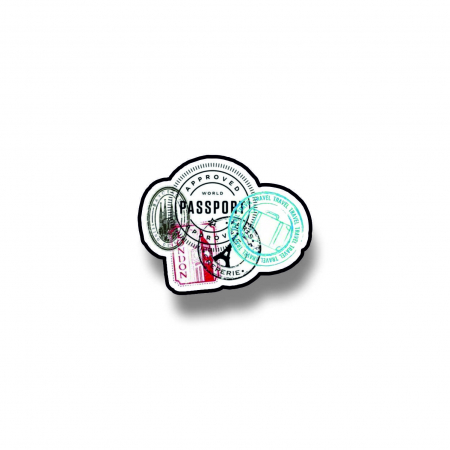 Insigne/Brose - Insigna personalizata cu brosa Passport stamps
