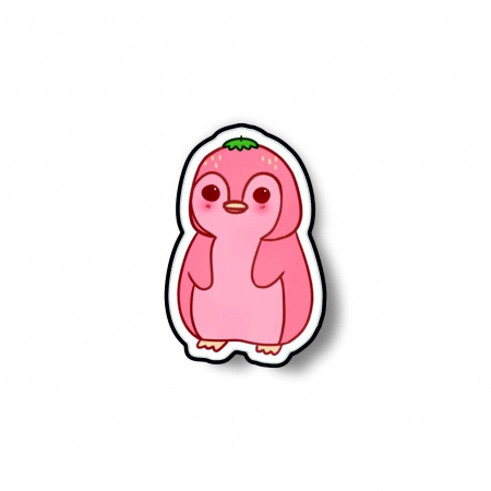 Insigne/Brose - Insigna personalizata cu brosa Strawberry Penguin