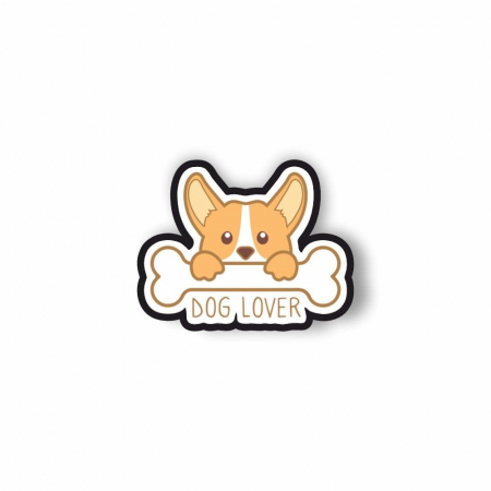 Insigne/Brose - Insigna personalizata cu brosa Dog lover Corgi