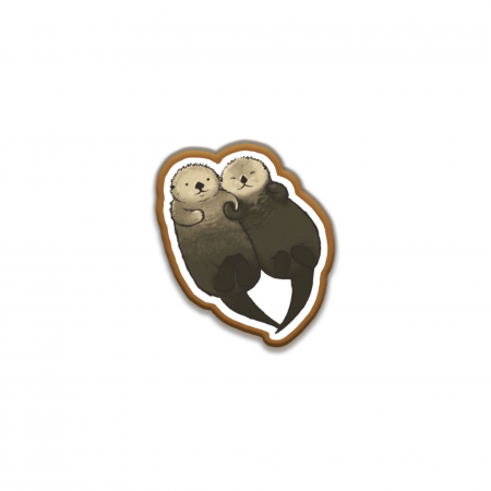 Insigne/Brose - Insigna personalizata cu brosa Otters holding hands