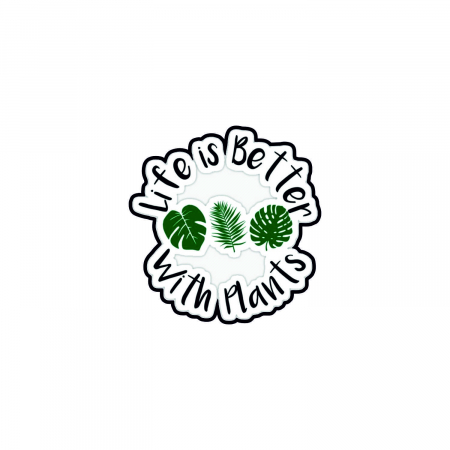 Insigne/Brose - Insigna personalizata cu brosa Life is better with plants