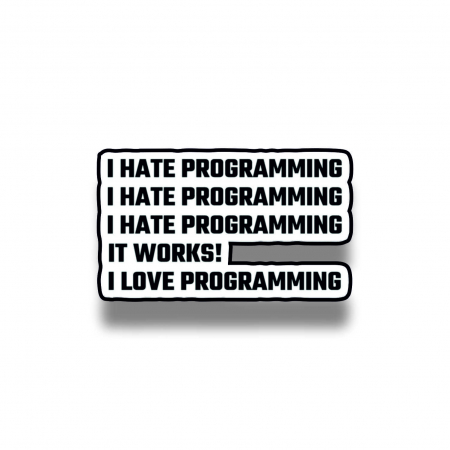 Insigne/Brose - Insigna personalizata cu brosa I love programming