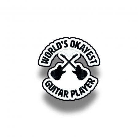 Insigna personalizata cu brosa Worlds okayest guitarist
