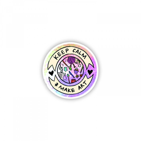 Insigne/Brose - Insigna personalizata cu brosa Keep calm make art