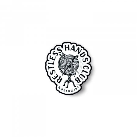 Insigne/Brose - Insigna personalizata cu brosa Restless hands club worldwide