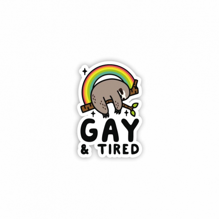 Insigne/Brose - Insigna personalizata cu brosa Gay&tired