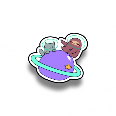 Insigna personalizata cu brosa Cosmic sloth