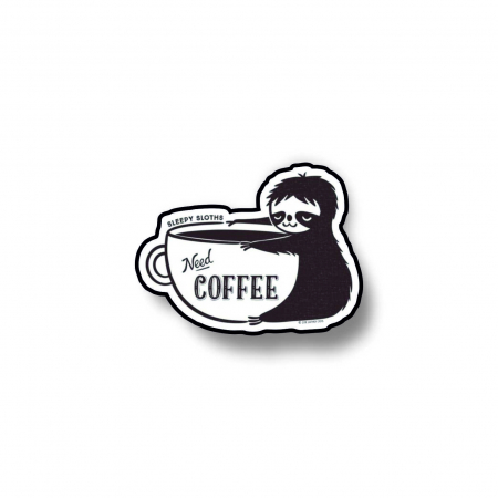 Insigne/Brose - Insigna personalizata cu brosa Need coffee sloth