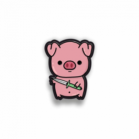 Insigne/Brose - Insigna personalizata cu brosa Pig knife