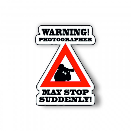 Insigne/Brose - Insigna personalizata cu brosa Warning, photographer