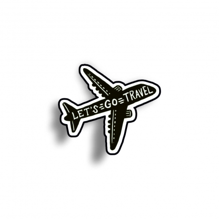 Insigna personalizata cu brosa Let's go travel