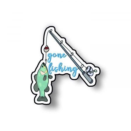 Insigne/Brose - Insigna personalizata cu brosa Gone fishing