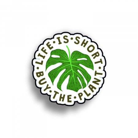 Insigne/Brose - Insigna personalizata cu brosa Life is short leaf