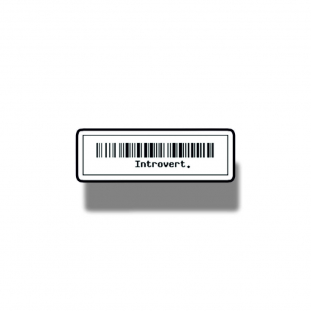 Insigne/Brose - Insigna personalizata cu brosa Introvert codebar