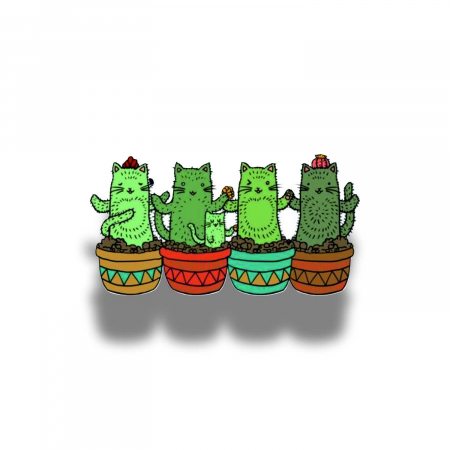 Insigna personalizata cu brosa Cactus cats