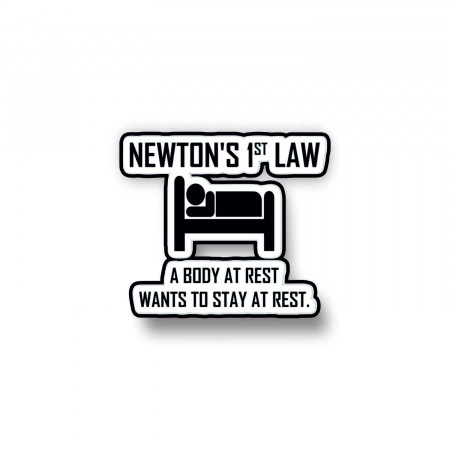 Insigne/Brose - Insigna personalizata cu brosa Newton's first law
