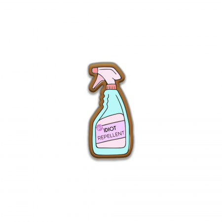 Insigne/Brose - Insigna personalizata cu brosa Idiot repelent