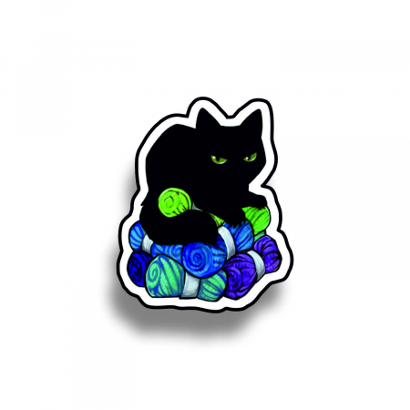 Insigne/Brose - Insigna personalizata cu brosa Yarn cat