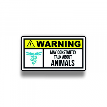 Insigne/Brose - Insigna personalizata cu brosa Warning, may talk about animals
