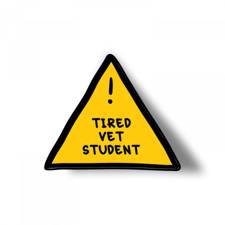 Insigne/Brose - Insigna personalizata cu brosa Tired vet student