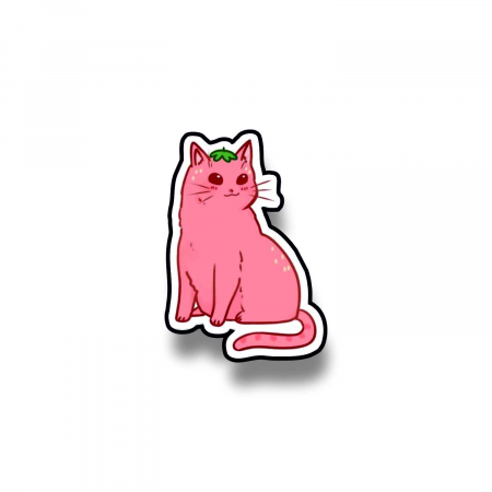 Insigne/Brose - Insigna personalizata cu brosa Strawberry cat