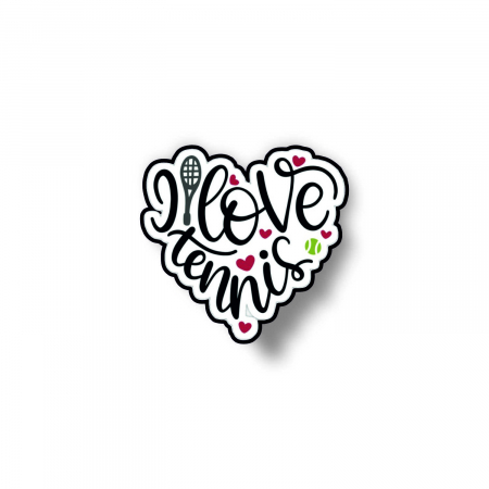 Insigne/Brose - Insigna personalizata cu brosa I love tennis
