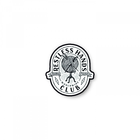 Insigne/Brose - Insigna personalizata cu brosa Restless hands club