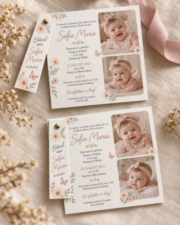 Invitatii botez - nvitatie Botez „Zambet de Primavara”
