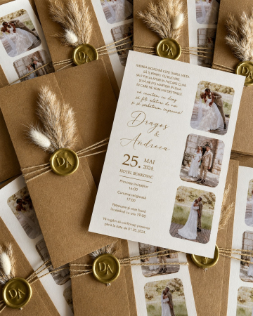 Invitatii nunta - Invitatie de nunta Golden Memories