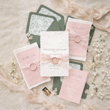 Articole nunta personalizata - Invitatie de nunta hartie manuala