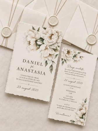 Invitatii nunta - Invitatie de nunta White Peony