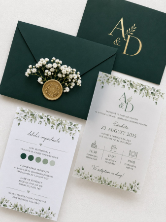 Invitatii nunta - Invitatie de nunta Emerald Garden