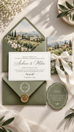 Invitatii nunta - Invitatie de nunta Tuscany Garden