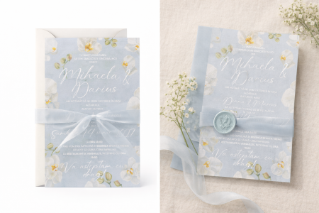 Invitatii nunta - Invitatie nunta A6 – Baby blue