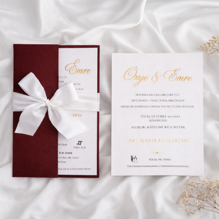 Invitatii nunta - Invitatie nunta Elegant Burgundy
