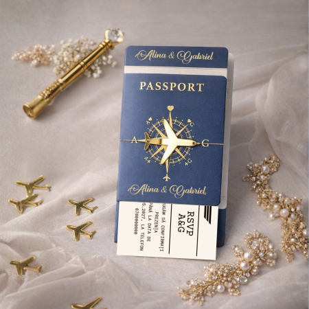 Invitatii nunta - Invitatie nunta Pasaport